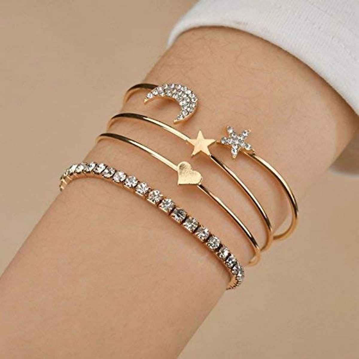 Fashion Frill Women's Stackable Bracelet Gold Regular
