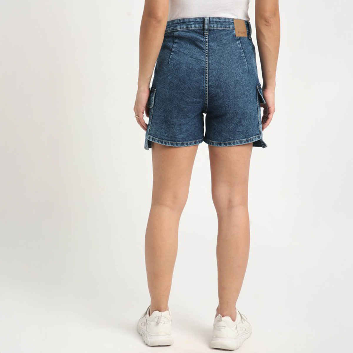 Bene Kleed Women Dark Blue Regular Denim Shorts 36