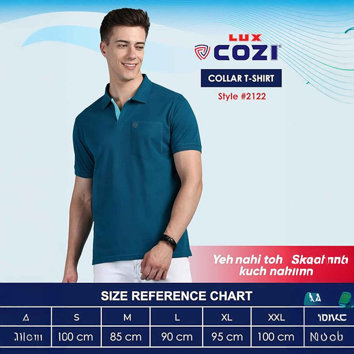 Lux Cozi Men's Solid Cotton Polo T-shirt with Pocket | Pal Green - XL
