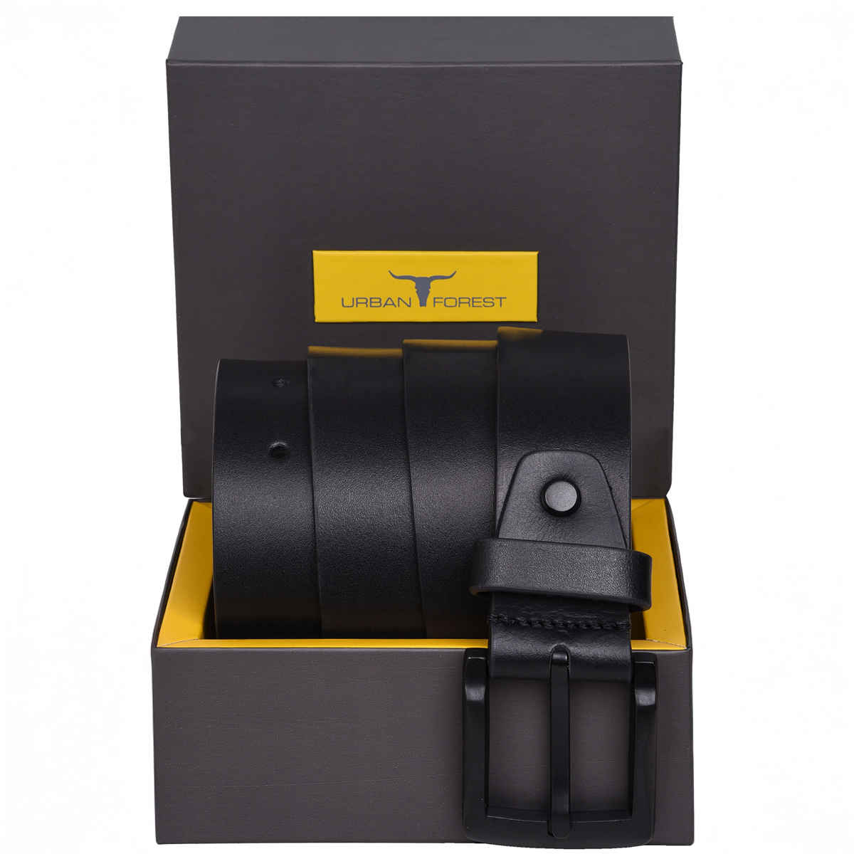 URBAN FOREST Men's Casual Leather Belt | Black