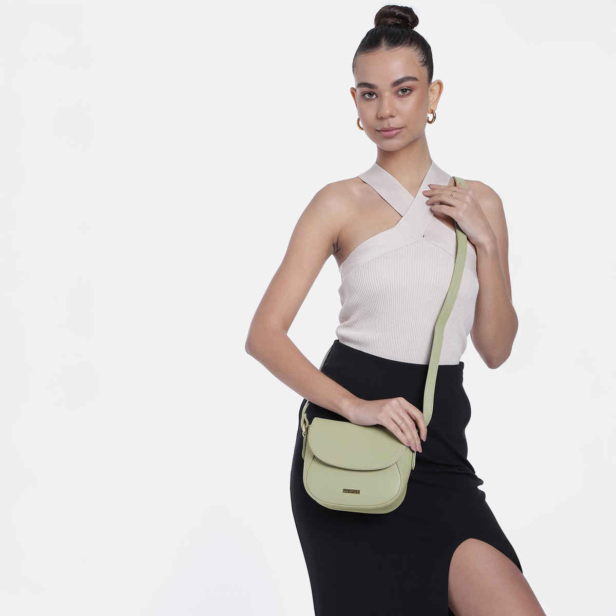 Fastrack Women's Structured Sling Bag | Khaki