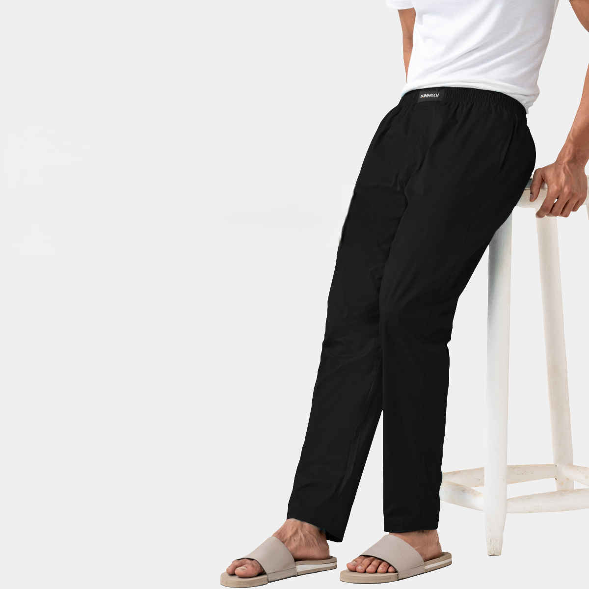 DaMENSCH Men's Cotton Tapered Fit Pyjama | Black - M