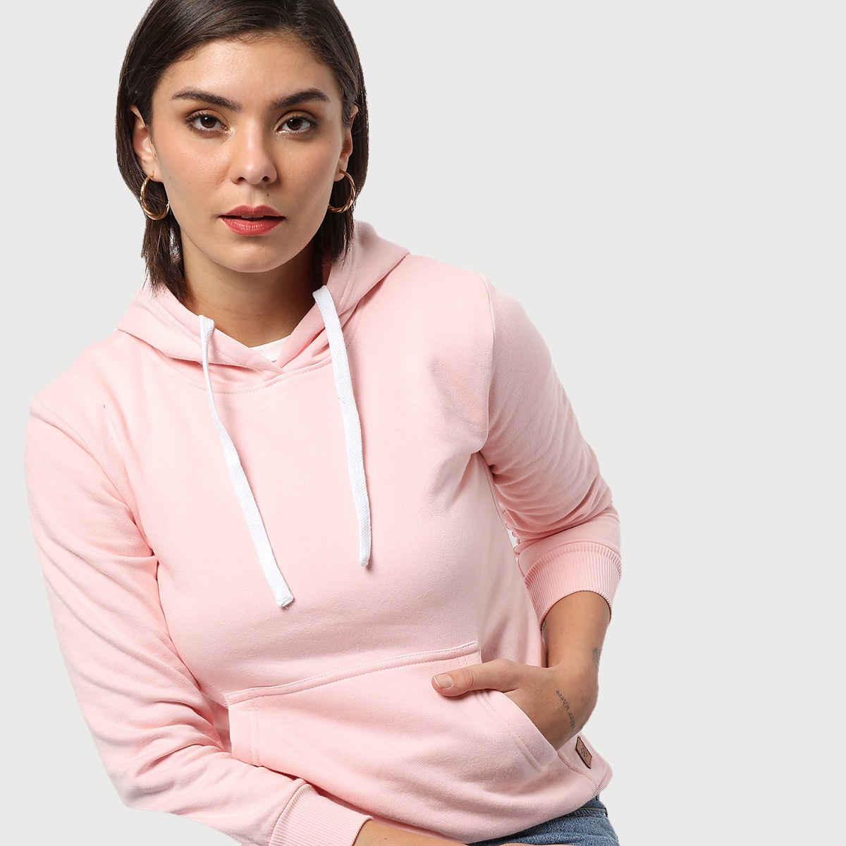 Campus Sutra Women's Winter Hoodie | Pink - L