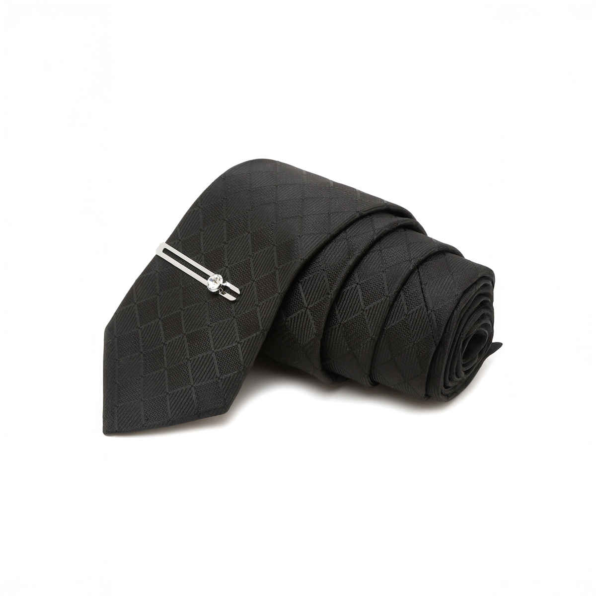 Louis Stitch Men's Silk Necktie Set | Black - Standard