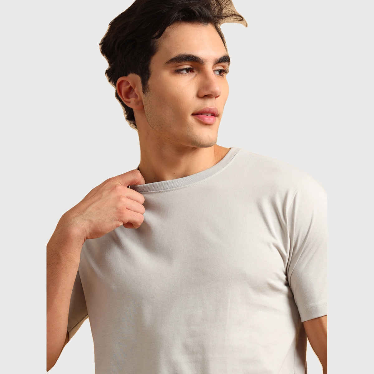 Bushirt Men's Solid T-shirt | Pastel Grey - L