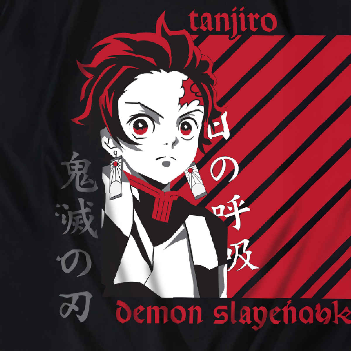 De Tees Men's Sweatshirt | DEMON SLAYER| Black - 2XL