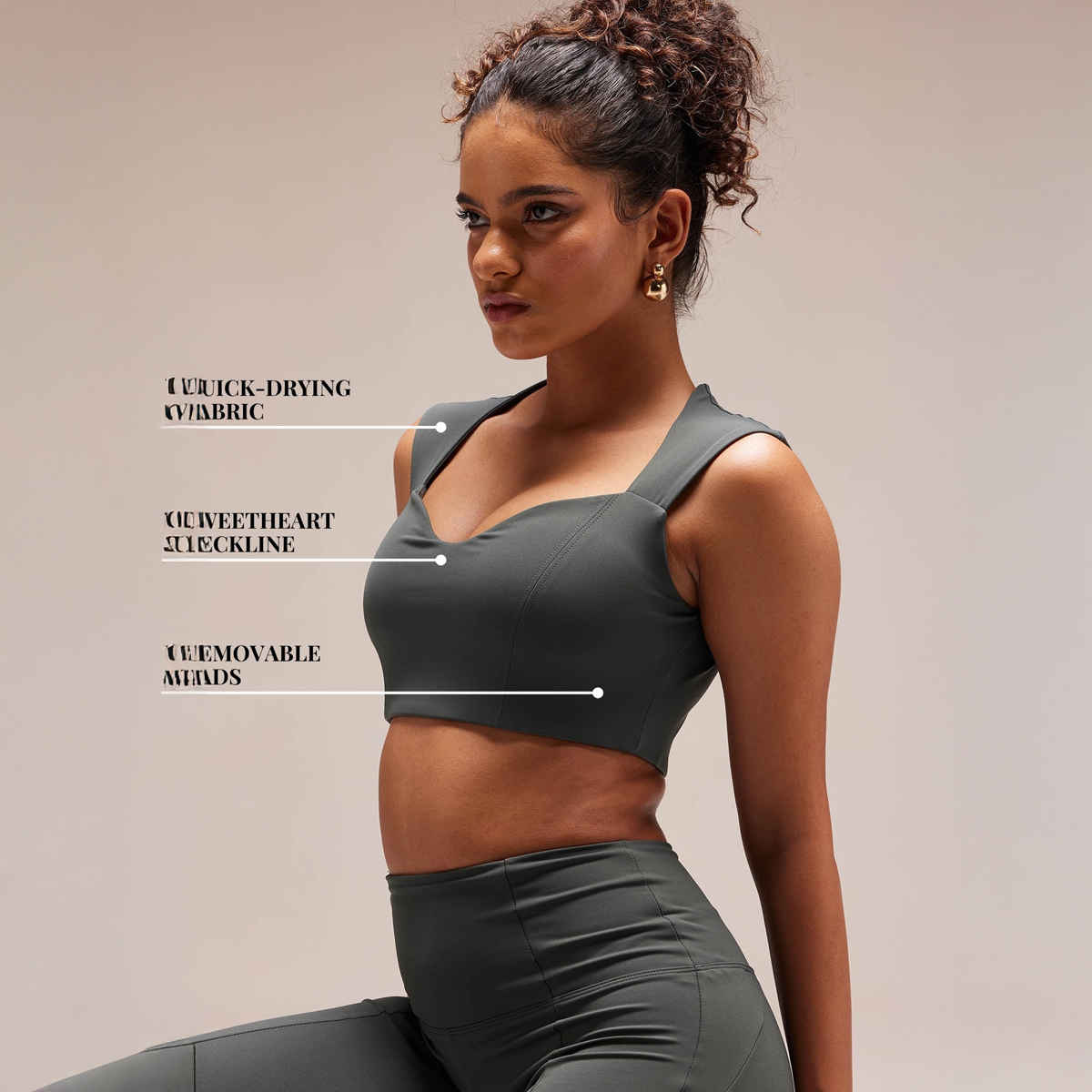 Cava Women's Sweetheart Neck Top Radiant | Olive - XXL