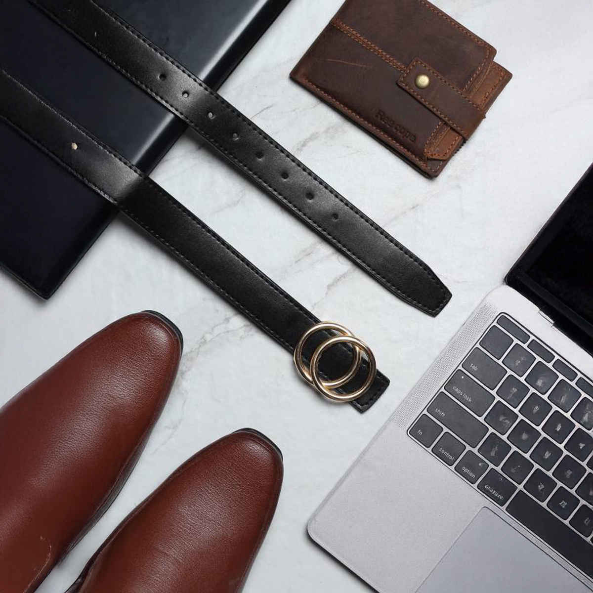 Kaezri Artificial Leather Black Belt for Women | Women oo - 32