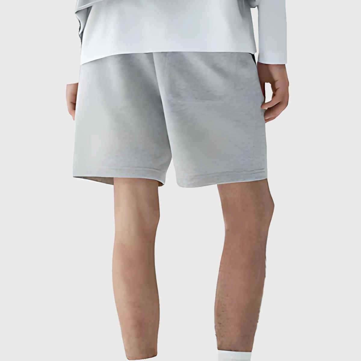 EQL Men's Pure Cotton Shorts | Light Grey Melange - L