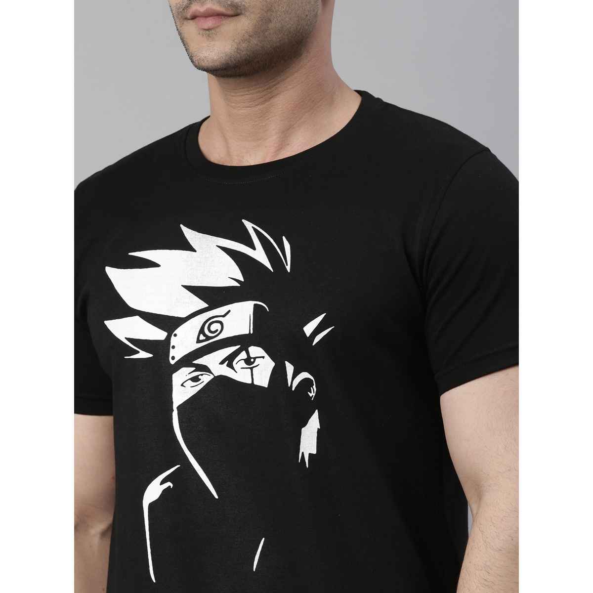 Bushirt Men's Hatake Kakashi | Naruto Anime T-shirt | Black - M