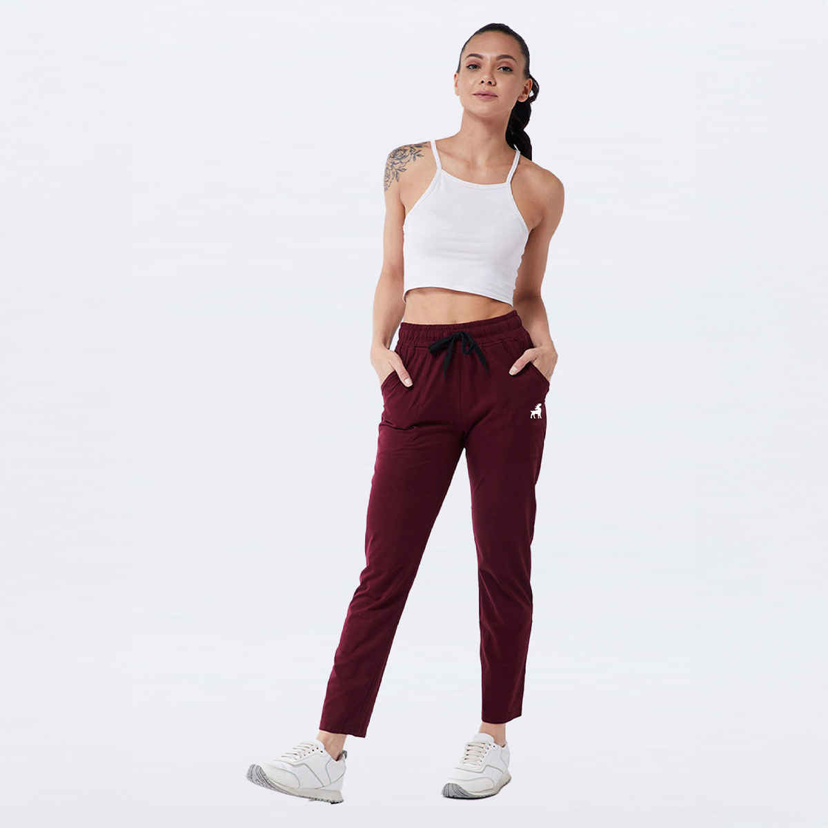 Modeve Women's Regular Fit Track Pants | Wine - 2XL