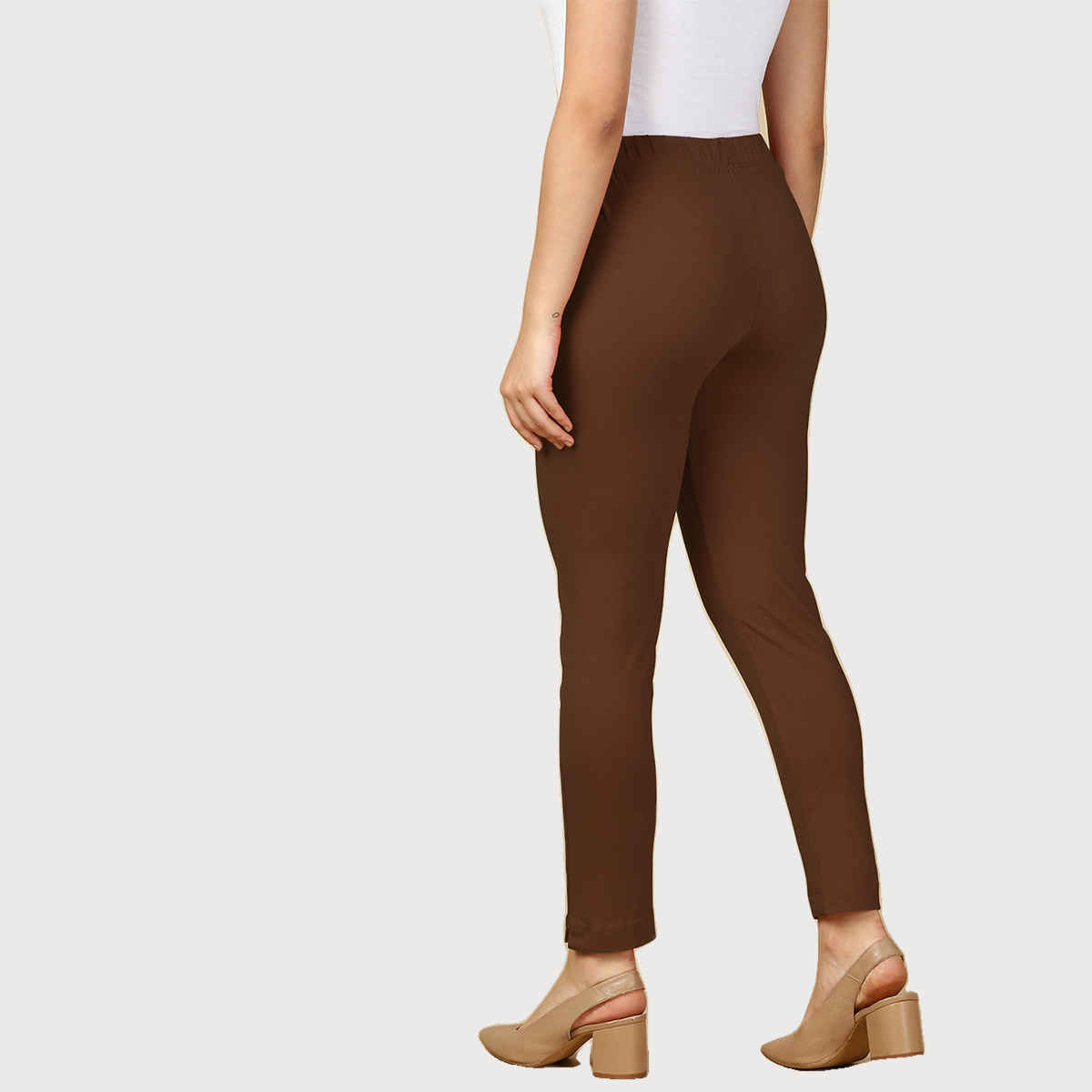 PYNK By Lux Cozi Women Flexi-Fit Super Soft Cotton Kurti Pants | Hot Chocolate | Free Size