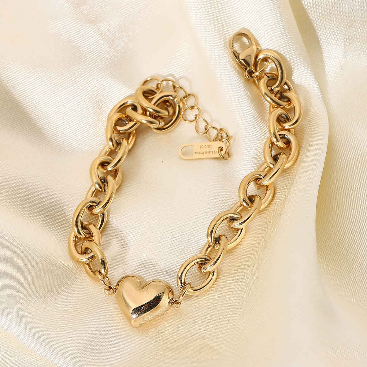 LabelShe Gold Plated Stainless Steel Heart Themed Bracelet | LS-BNG-16202