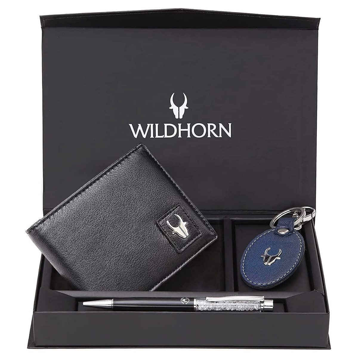 Wildhorn Men's Leather Wallet Gift Set | Black