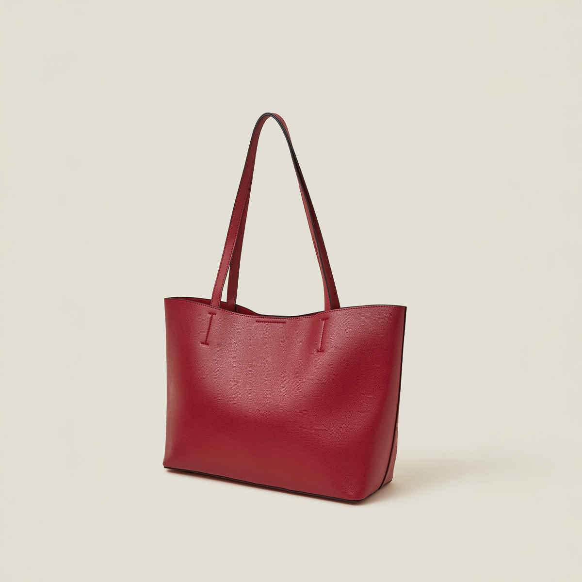 Accessorize London Women's Faux Leather Tote Bag - Red