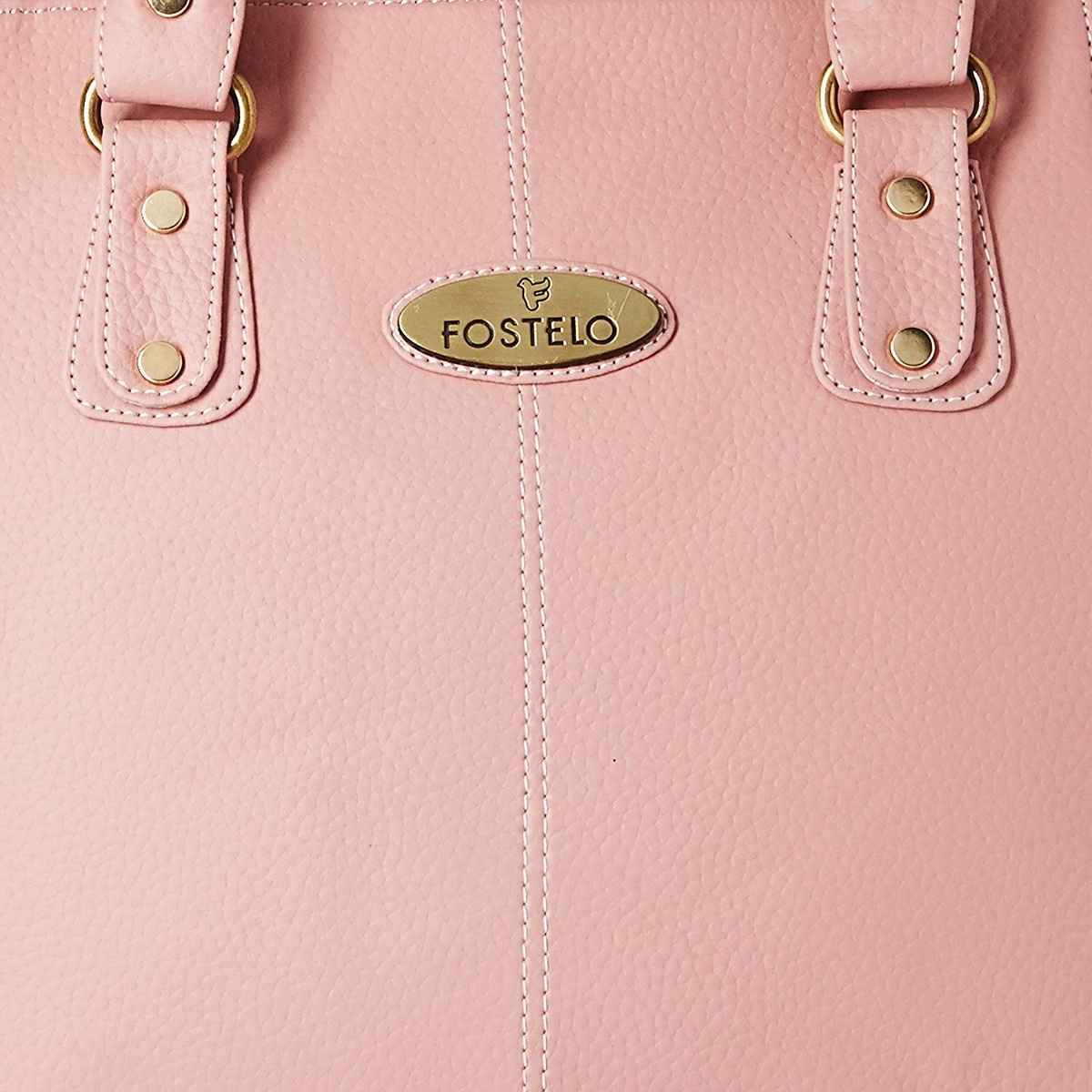 Fostelo Women's Vegan Leather Everly Handbags Shoulder Hobo Bag Ladies Purse | Light Pink | Large