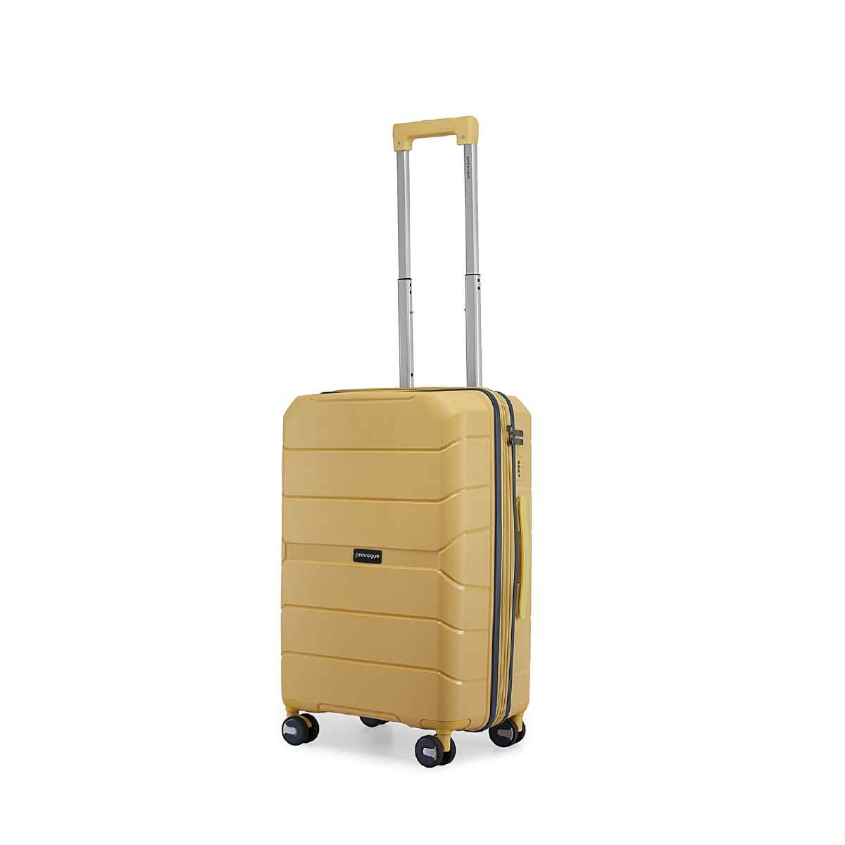 Provogue Cascade Hard-Sided PP Cabin Luggage Suitcase Trolley Bag | Golden Yellow - 55 cm