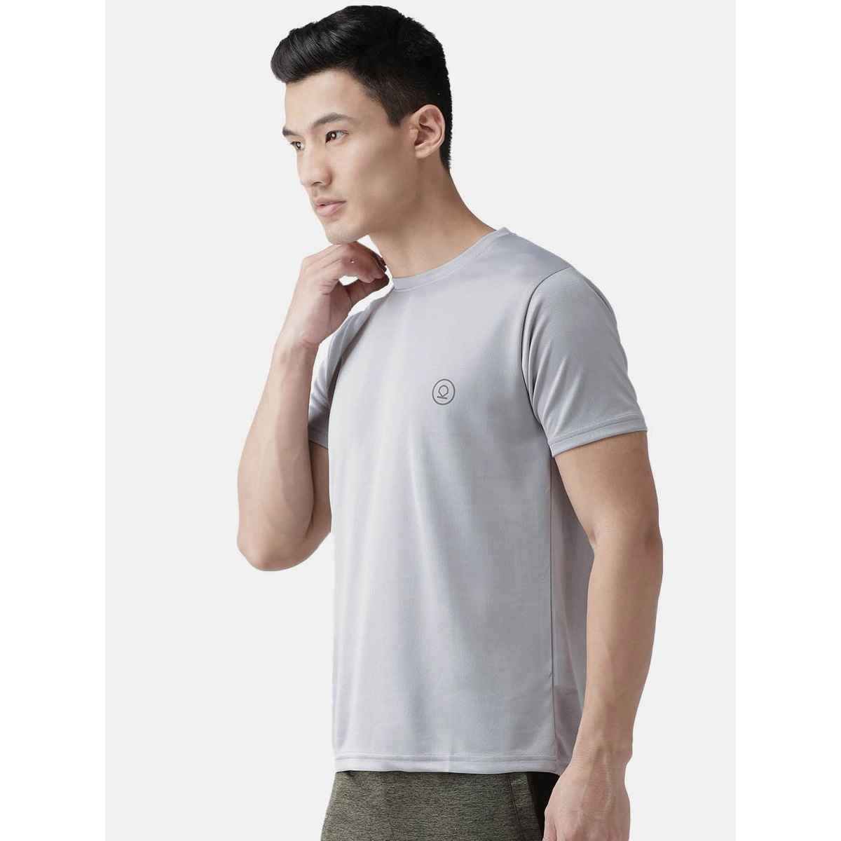 Chkokko Men's Solid Regular Fit Sports T-shirt | Sand - L