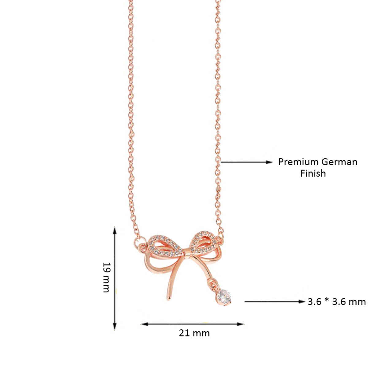 Designs & You Rose Gold Plated American Diamond Studded Infinity Shape Korean Pendant | 1 pack