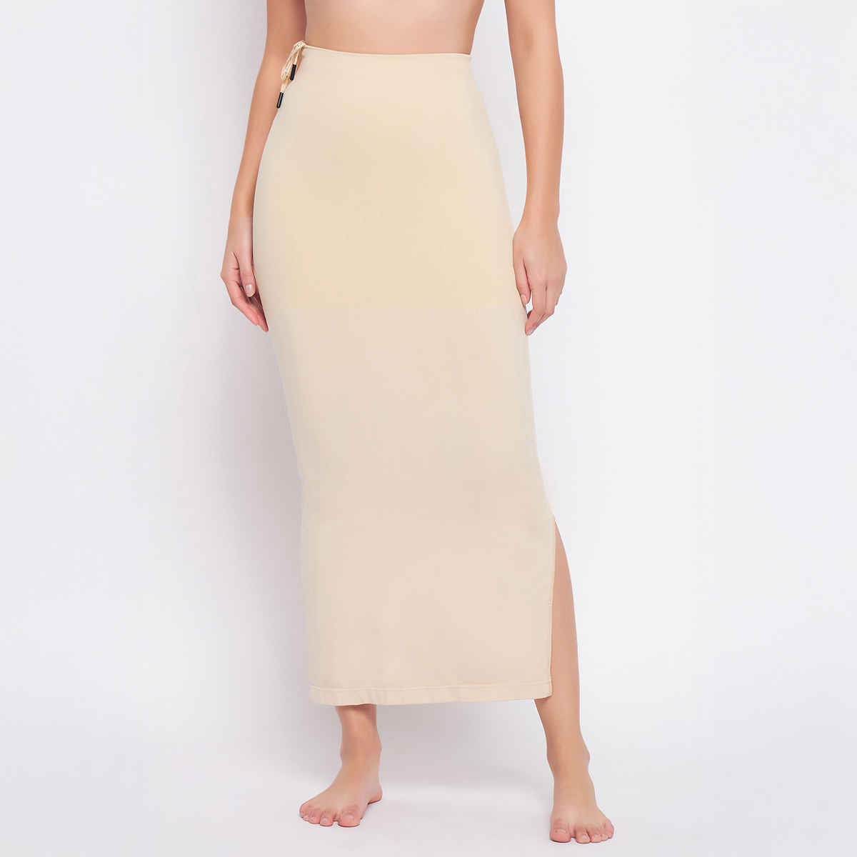 Clovia Saree Shapewear Petticoat With Drawstring | Beige | XXL