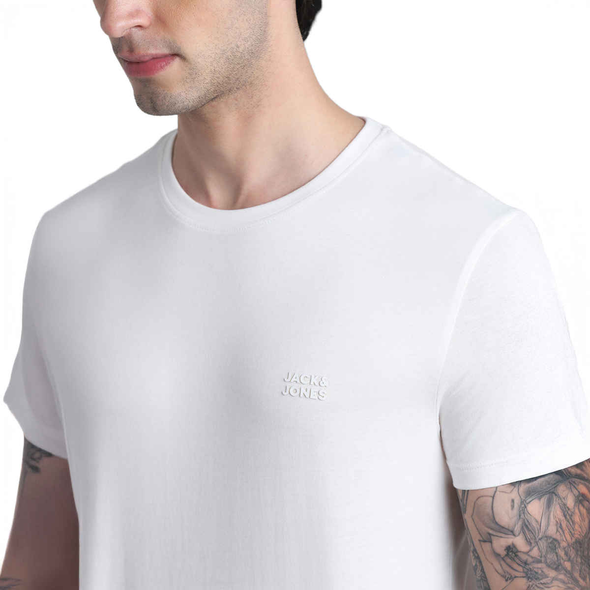 Jack & Jones Men's Cotton Slim fit T-shirt | Cloud Dancer - M