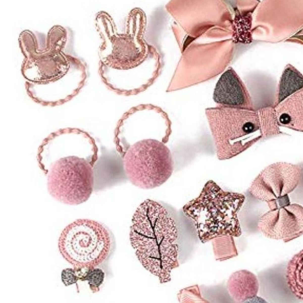 YouBella Jewellery Hair Clip Set For For Girls - Pink