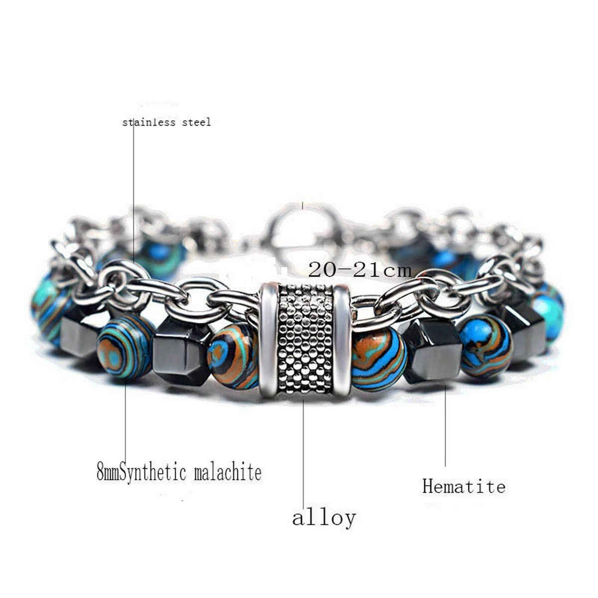 Fashion Frill Men's Chain & Beads Bracelet Multicolor Regular