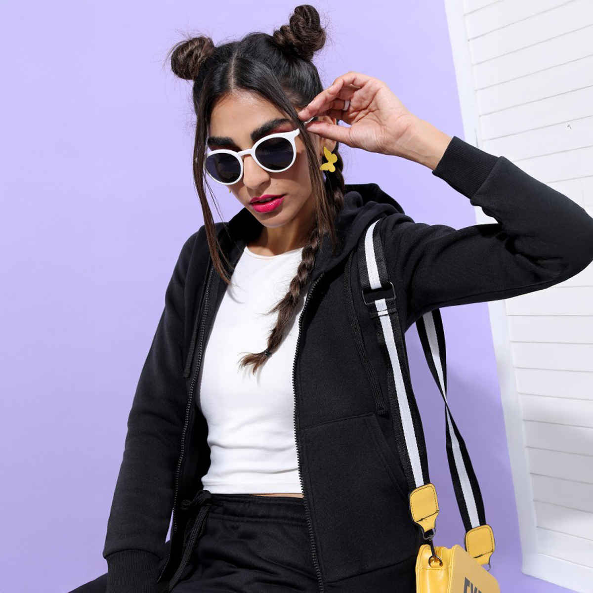 Ketch Women Full Sleeve Slim Fit Sweatshirt | Black | S