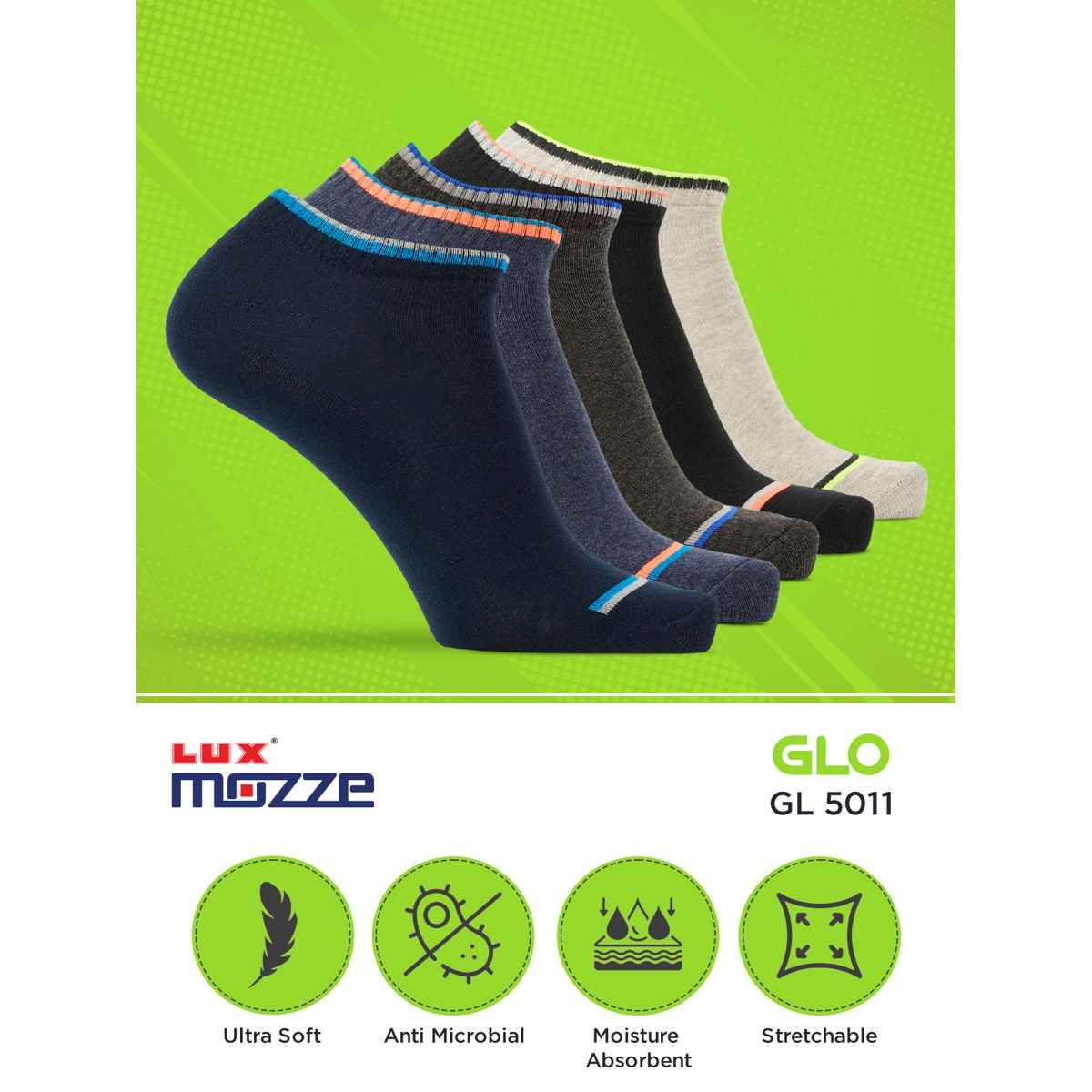 Lux Mozze Men's Solid Cotton Socks | Assorted - Free Size