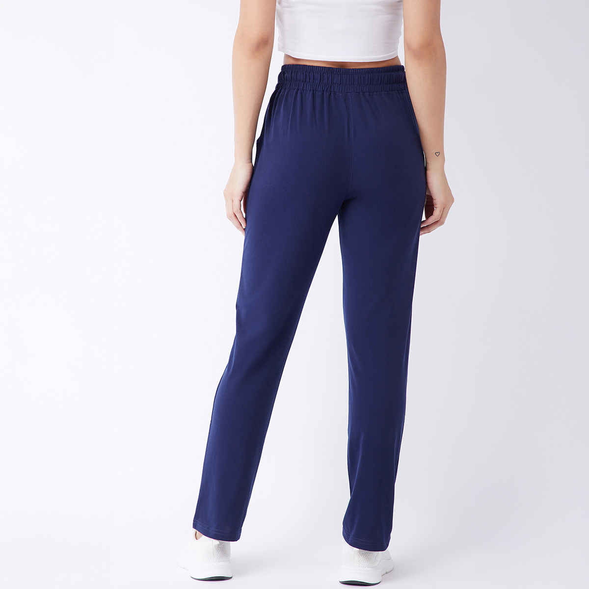 Modeve Women's Regular Fit Track Pants | Navy - L