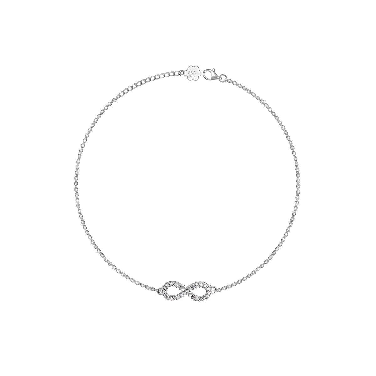 Giva Silver Infinity Zircon Anklet