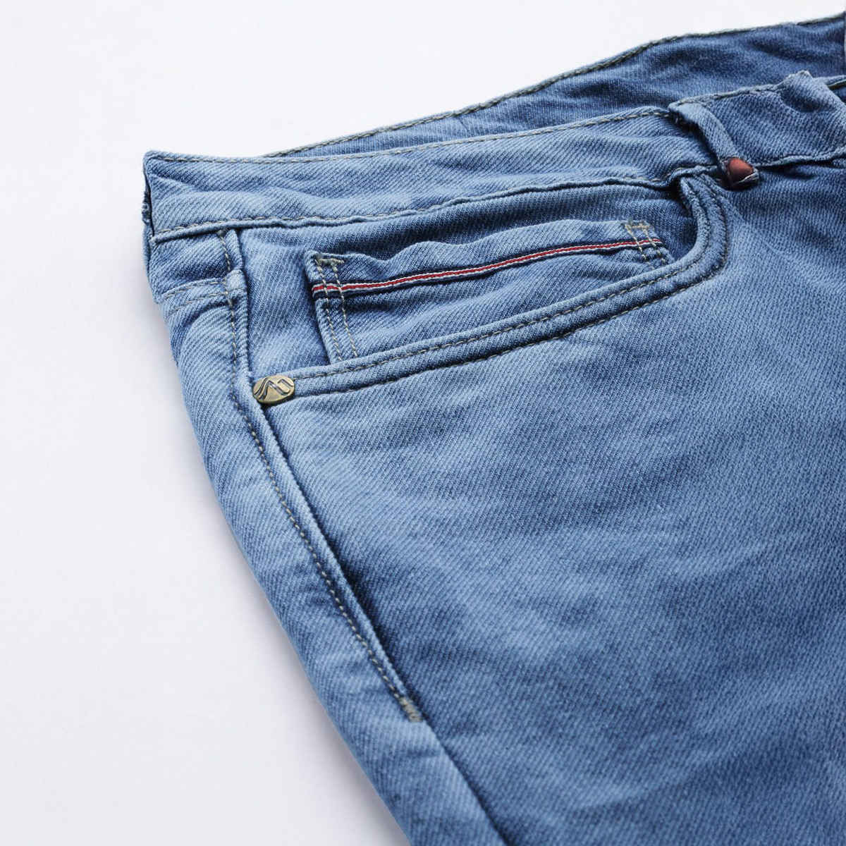 The Indian Garage Co Men's G-131 Dad Fit Solid Casual Jeans | Light Blue | 30
