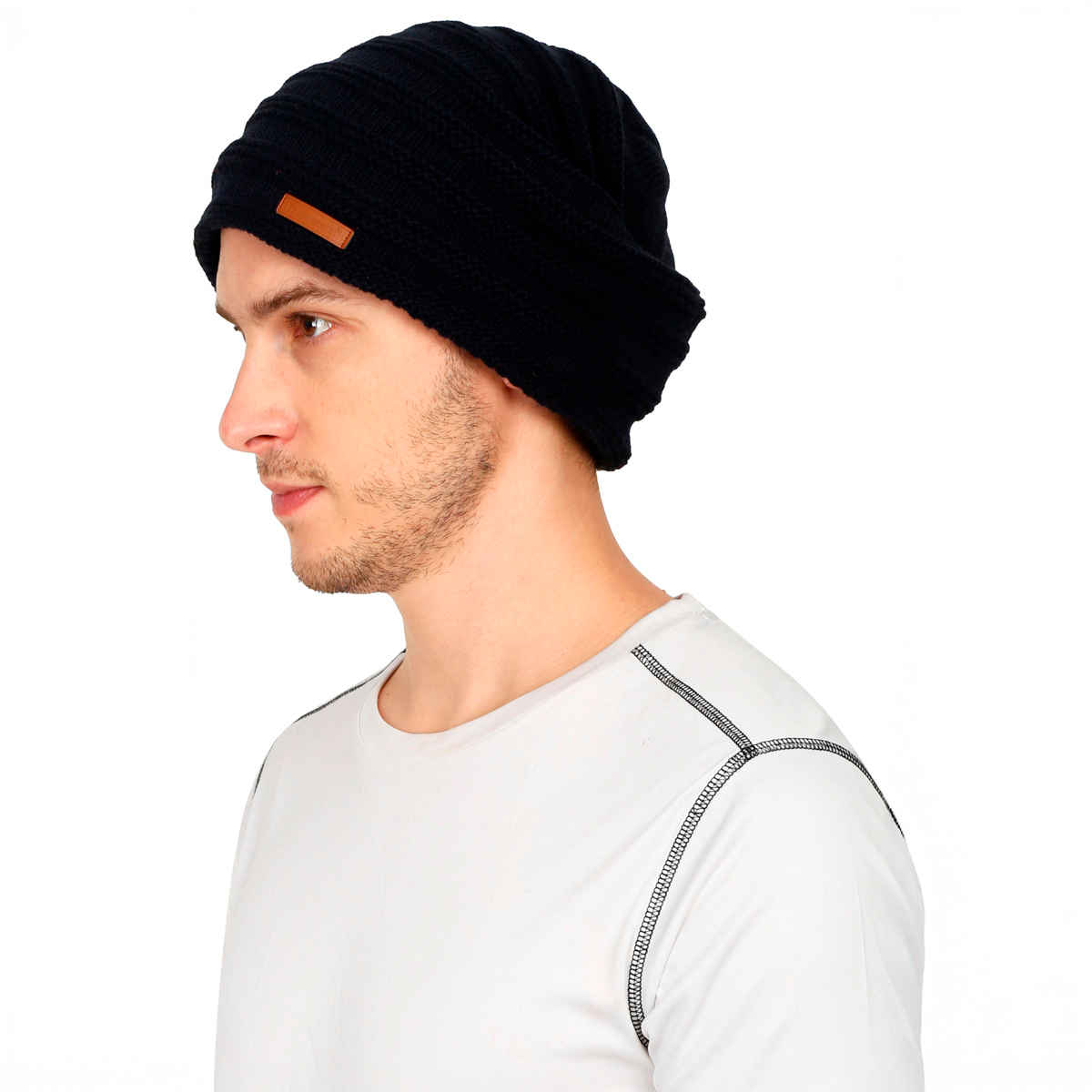 Fabseasons Unisex Solid Acrylic Wool Beanie and Muffler | Blue - Free Size