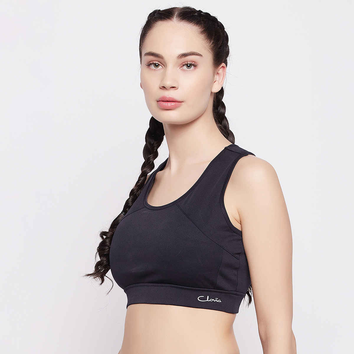 Clovia Medium Impact Padded Racerback Sports Bra