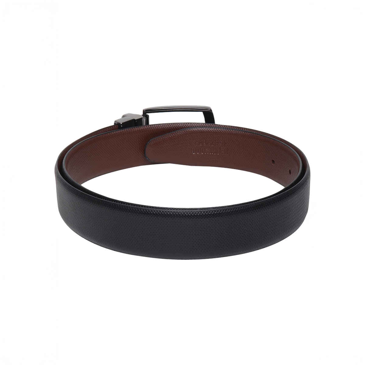 Teakwood Men's Solid Leather Reversible Belt | Black and Brown - 44 Inches