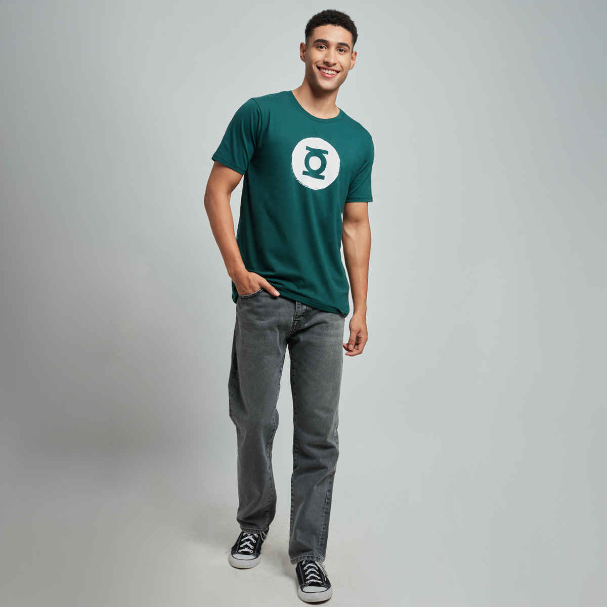The Souled Store Men's Regular Green Lantern- Logo T-Shirts | Green | S