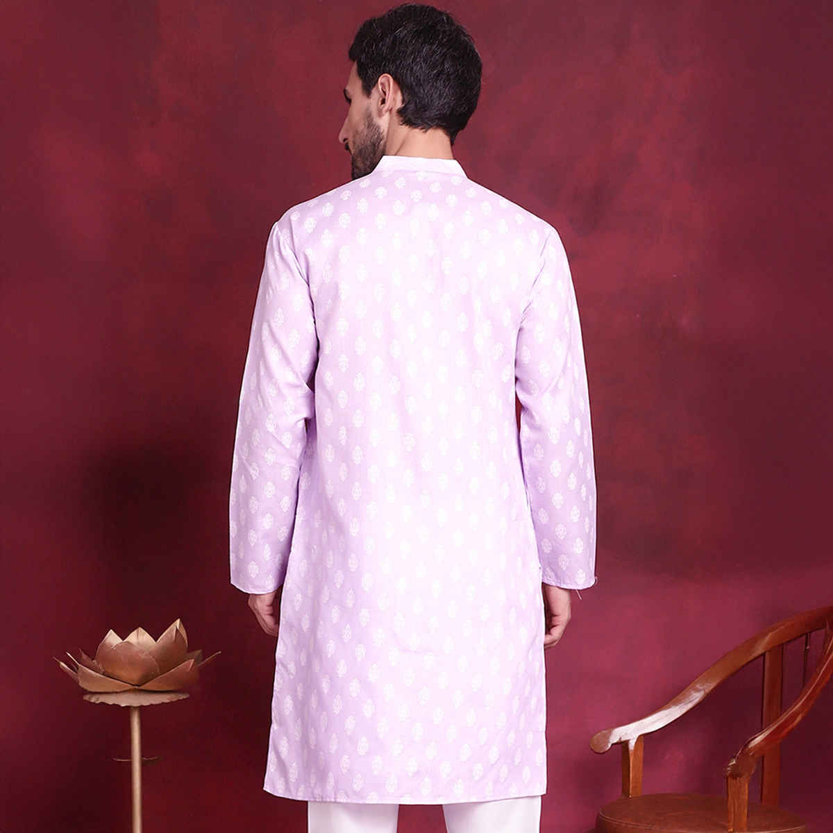 Jompers Men Kurta Only Ko 650Purple L