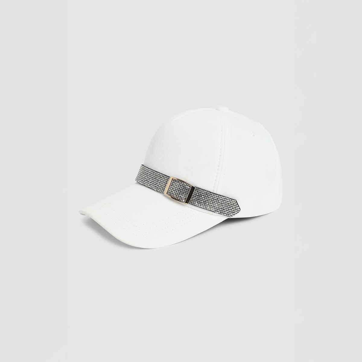 Haute Sauce Women's Embellished Cotton Blend Baseball Cap | White - One Size