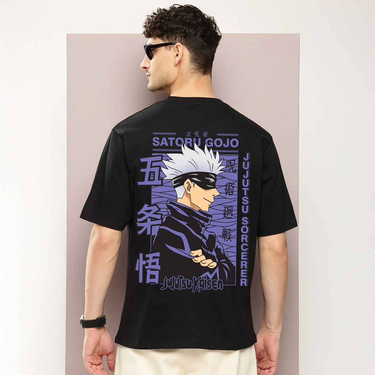 BENNY BROOKS Men's Round Neck half sleeve Oversized T-shirt |AA(ARN)BLACK131 | Black - M