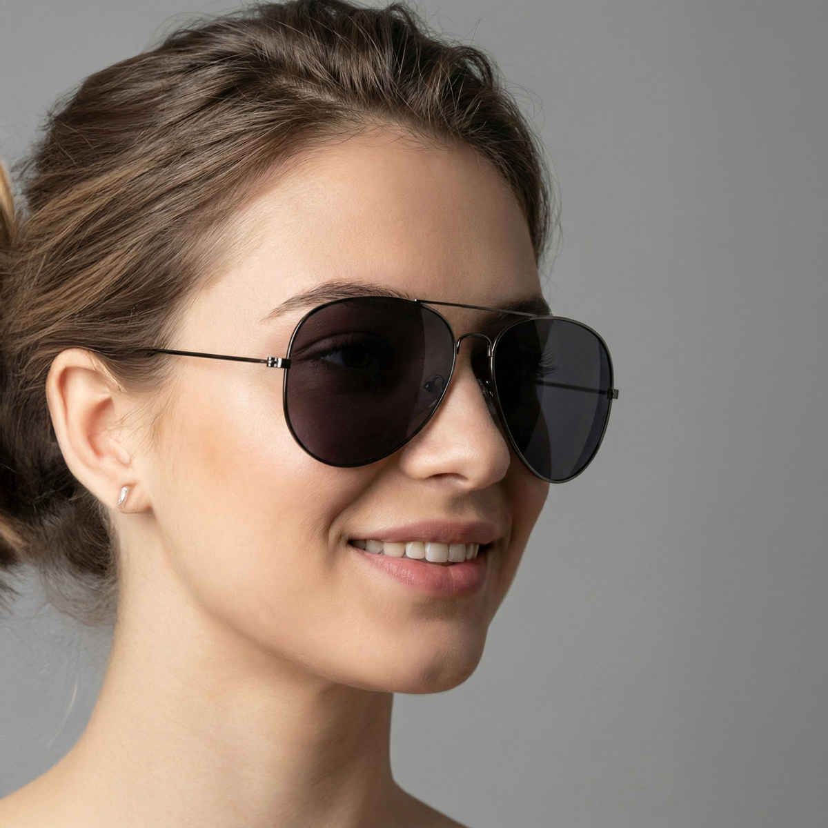 NuVew Unisex Aviator Sunglasses | Gun | Large