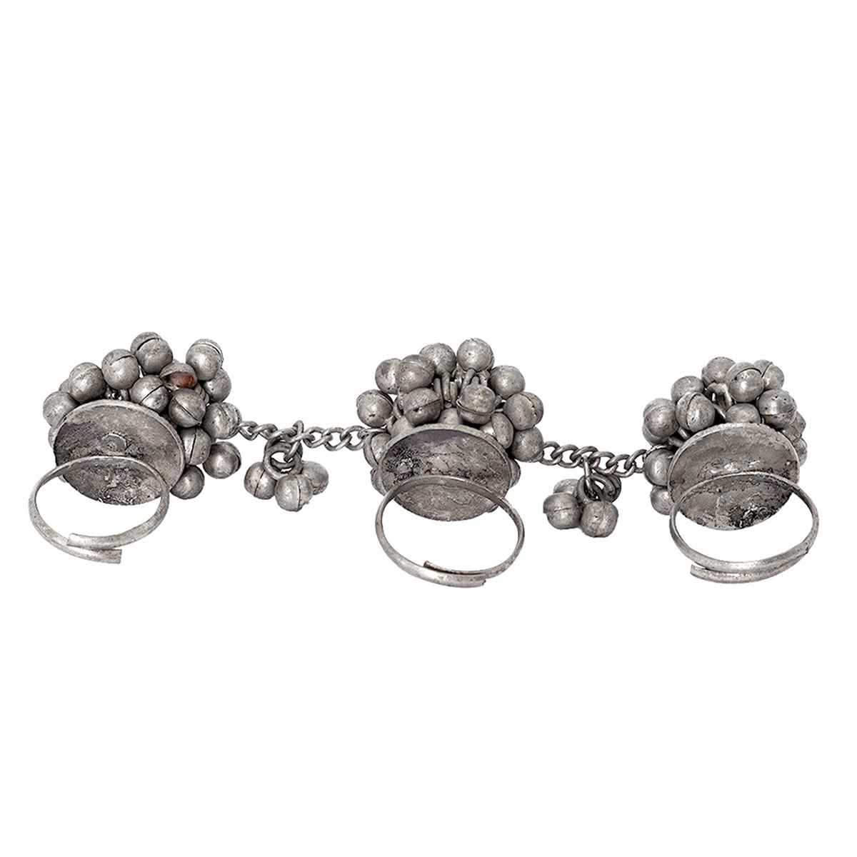 Teejh Teejh Chasmum Ghungroo Silver Oxidised Ghungroo Ring