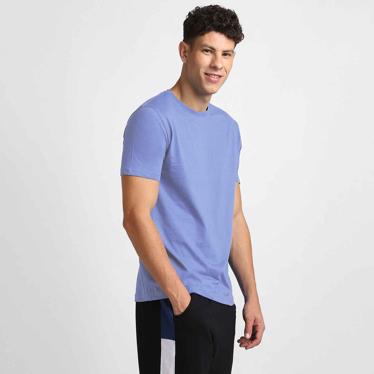 Nobero Men's Plain Classic Fit T-shirt | Periwinkle - XXL