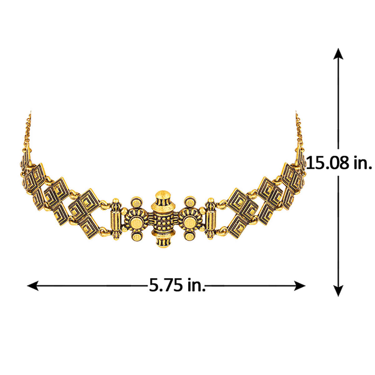 Voylla Temple Of Love Lattice Pattern Choker Necklace