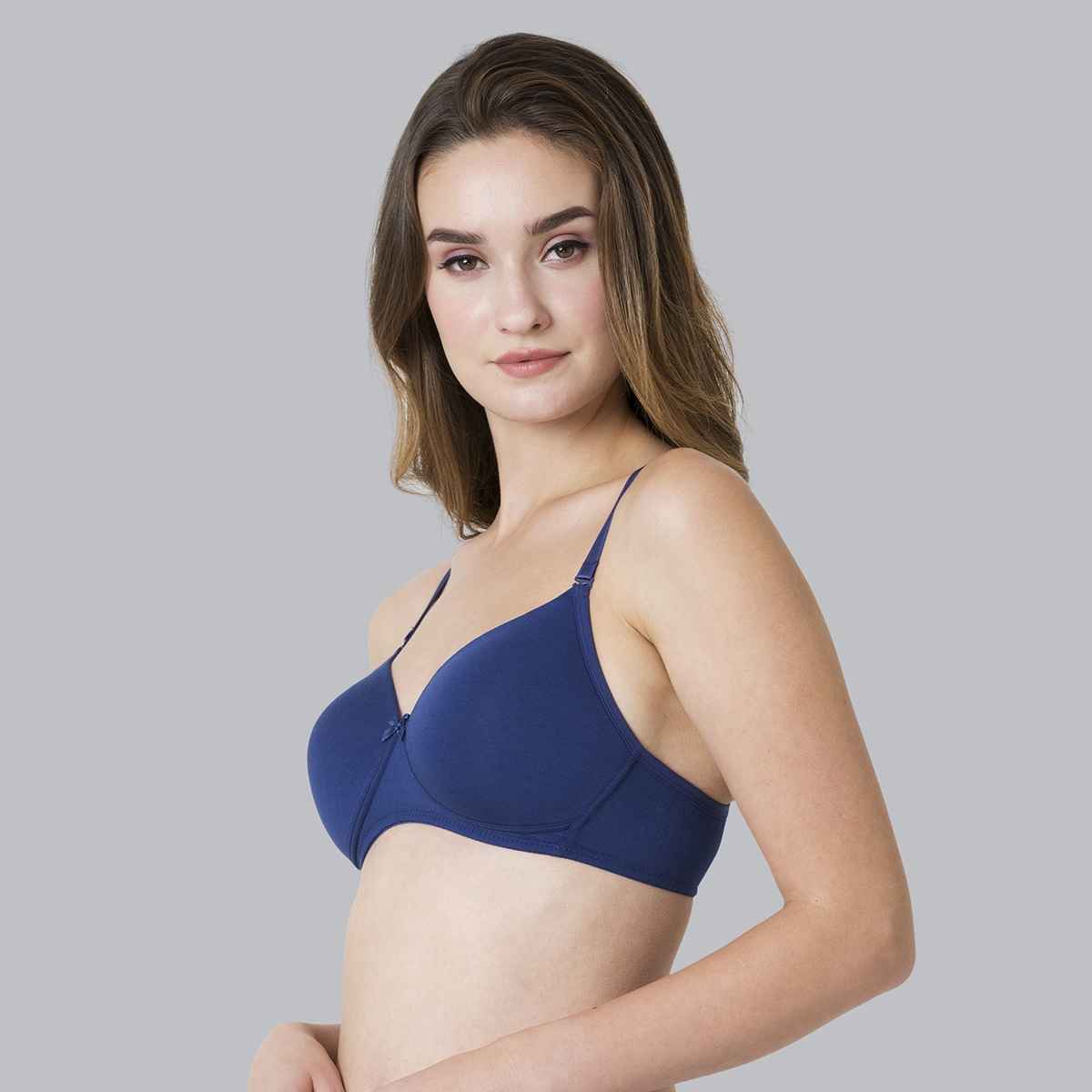 Van Heusen Women Twilight Blue Solid Anti Bacterial Wireless Bra |36B