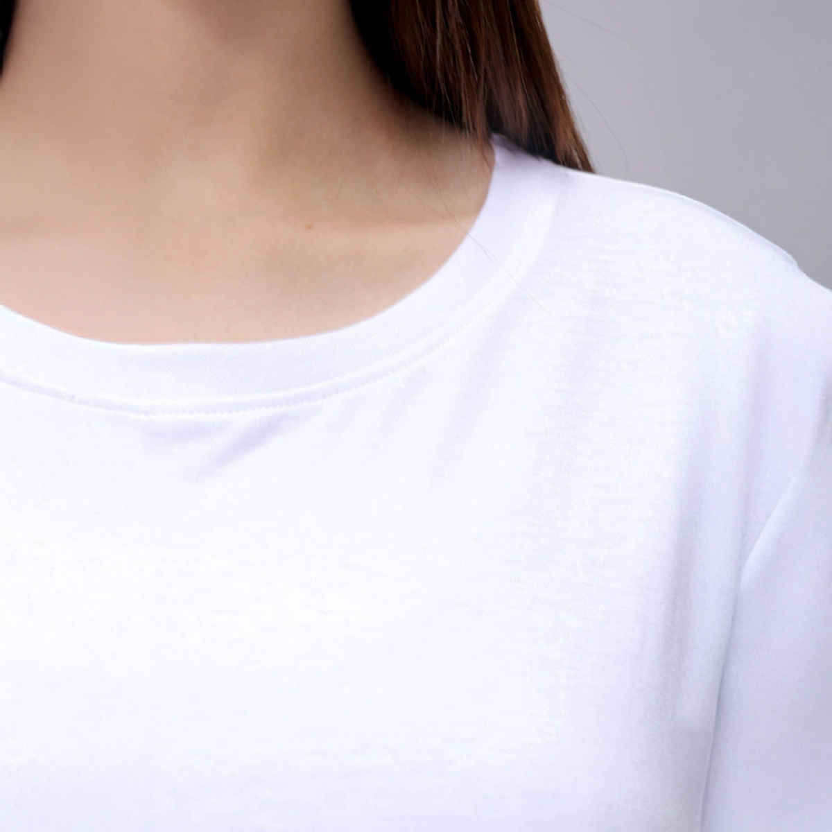 Freehand Women's Regular Solid Casual Crew Neck T-shirt | 0424-Zfhcntee3-04 | White - S