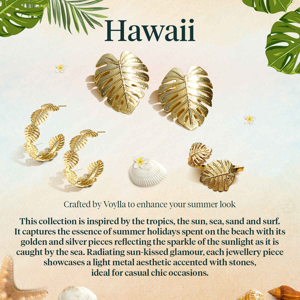 Voylla Hawaii Plumeria Pearl Bejoran Earrings