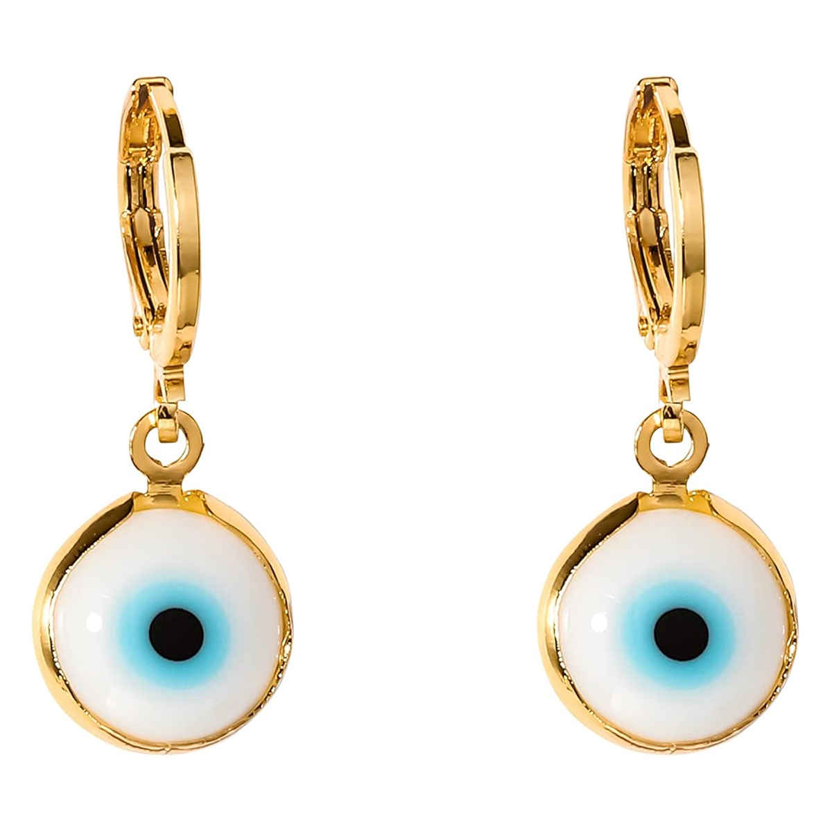 SALTY Evil Eyes Brim Wind Drop EarringsLight Blue for Women and Girls| Anti-Tarnish | Light Blue