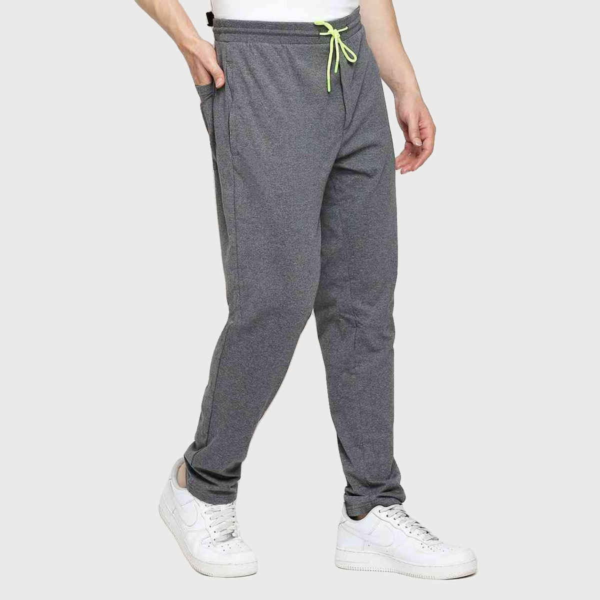 Underjeans by Spykar Men's Pure Cotton Pyjama | Charcoal Melange - L