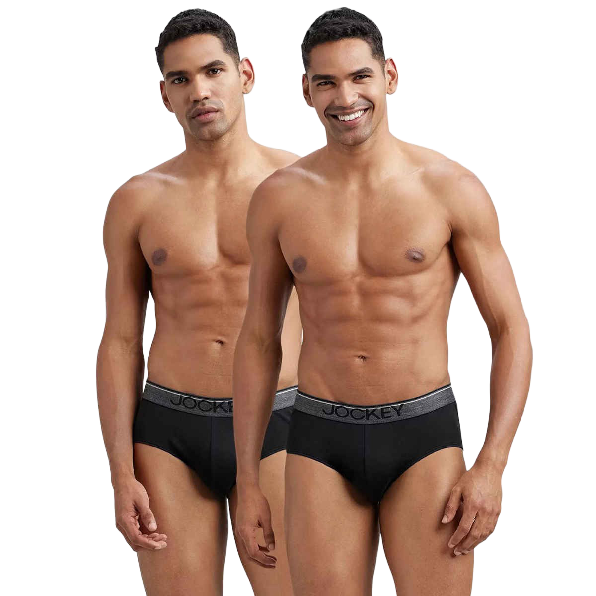 Jockey 8037 Men's Super Combed Cotton Underwear Solid Brief|Ultrasoft Waistband|PO2 | Black-L