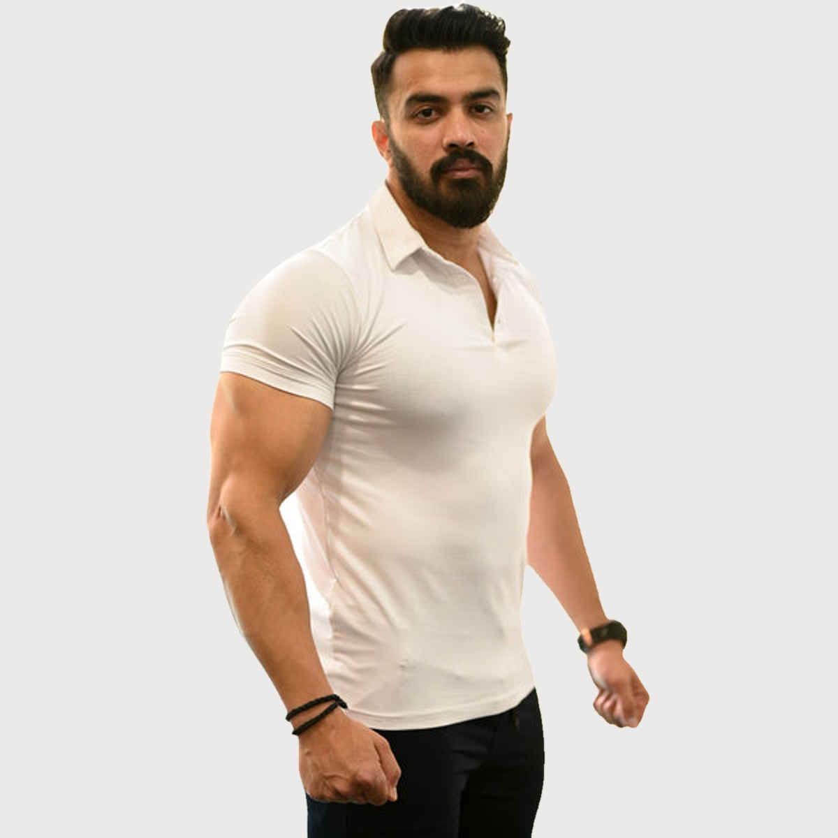 Fuaark Men's Polo GYM T-shirt | White - S